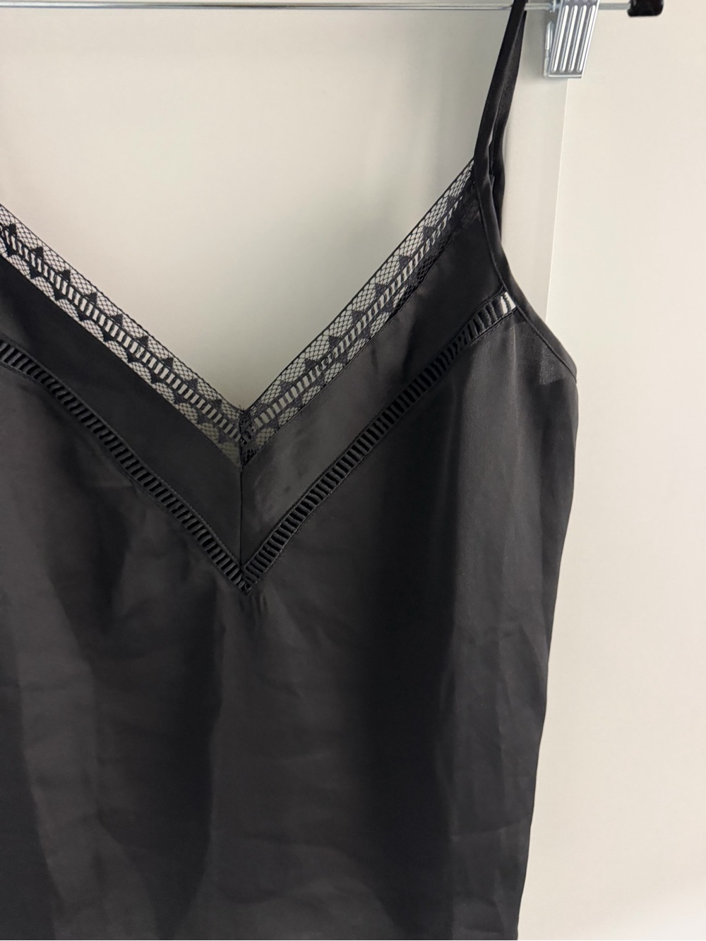 Etam Black Lingerie-Style Camisole with Lace Detail - Size Small Like new - Picture 3 of 11